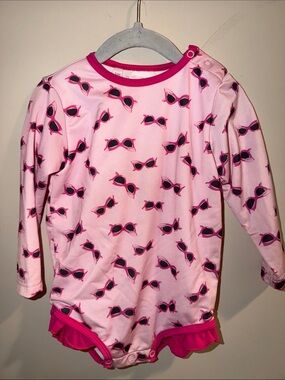Rachel Riley Pink Sunglasses Print Long-Sleeve Swim Pajama Set